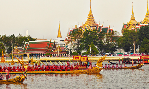 Thailand Culture and Festivals. The Royal Barge Procession 500x300