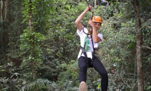 One of the contestants experienced the thrill of the Flight of the Gibbon