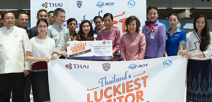 TAT welcomes the thirteen millionth tourist to Thailand as “Thailand’s Luckiest Visitor” on 13 June