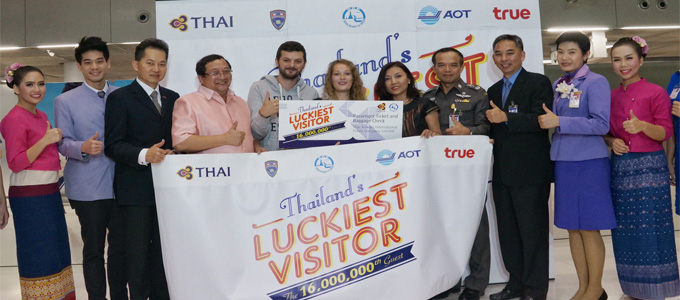 Thailand welcomed 16 millionth tourist as Thailand’s Luckiest Visitor