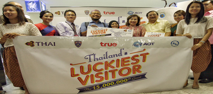 Thailand welcomed 15th million tourist as Thailand’s Luckiest Visitor