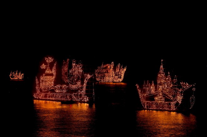 illuminated boat procession