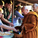 Giving Alms to Monk, Kanchanaburi