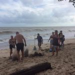 Southern Thailand skies now clear up locals and tourists join in beach clean-up effort