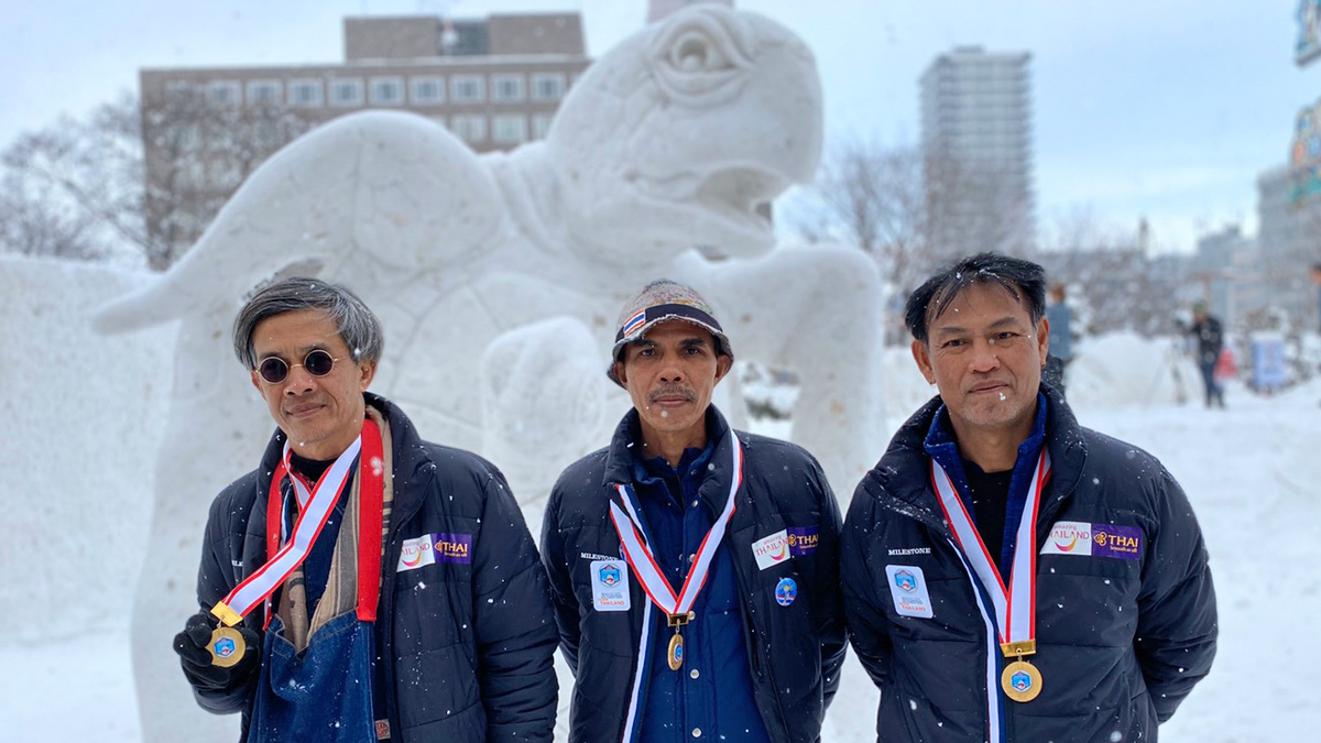 Thai teams wins International Snow Sculpture in Sapporo for third consecutive year