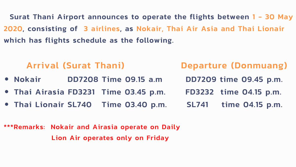 Surat Thani Airport resumes operations