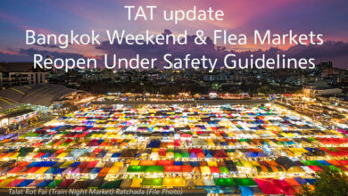 TAT update: Bangkok weekend and flea markets reopen under safety guidelines