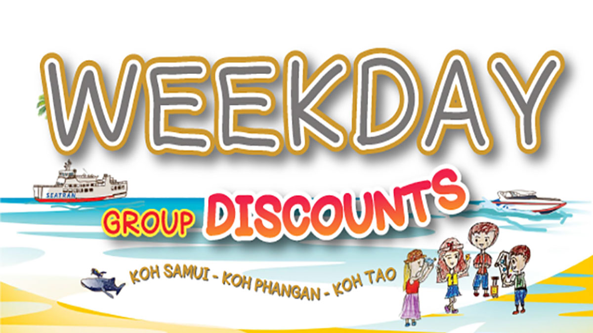 Catch the weekday group discount on ferry travel to Ko Samui, Ko Tao, and Ko Phangan