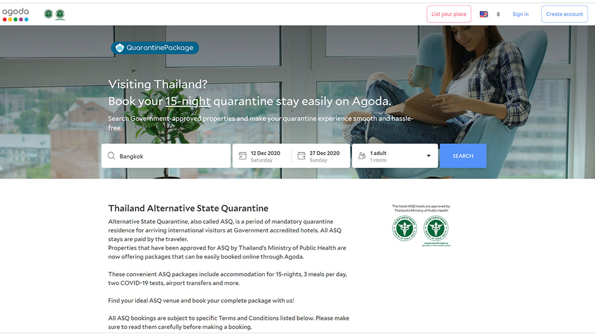 Thai Public Health Ministry teams up with Agoda to launch ASQ reservation service