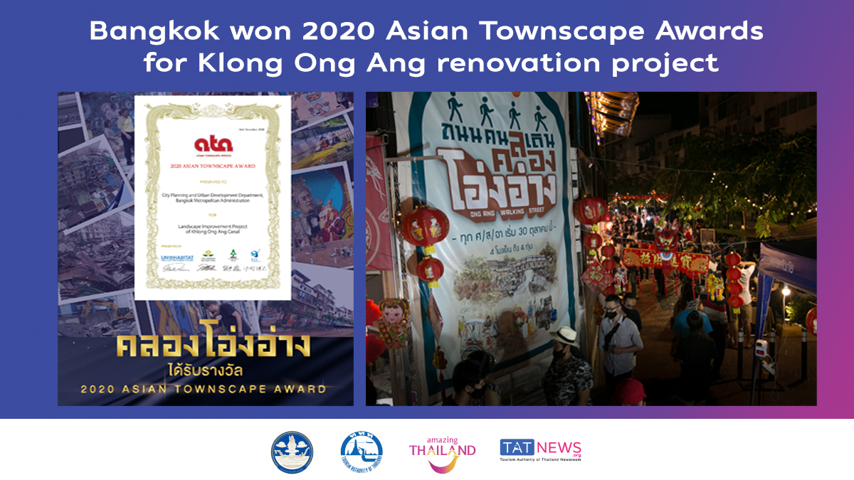 Bangkok won 2020 Asian Townscape Awards for Klong Ong Ang renovation project