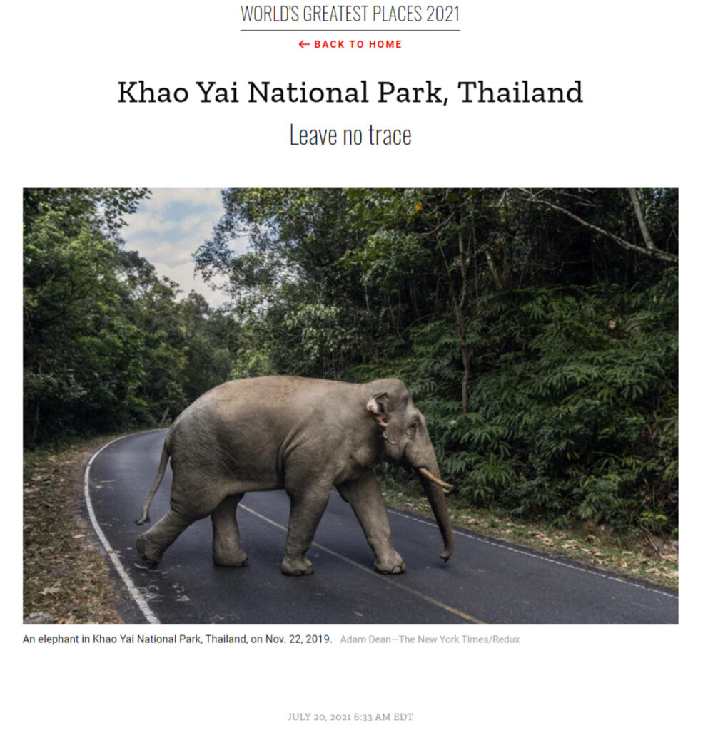 Bangkok and Khao Yai National Park named among “The World’s Greatest Places of 2021”