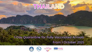 Thailand reduces quarantine period for international arrivals from 1 October 2021