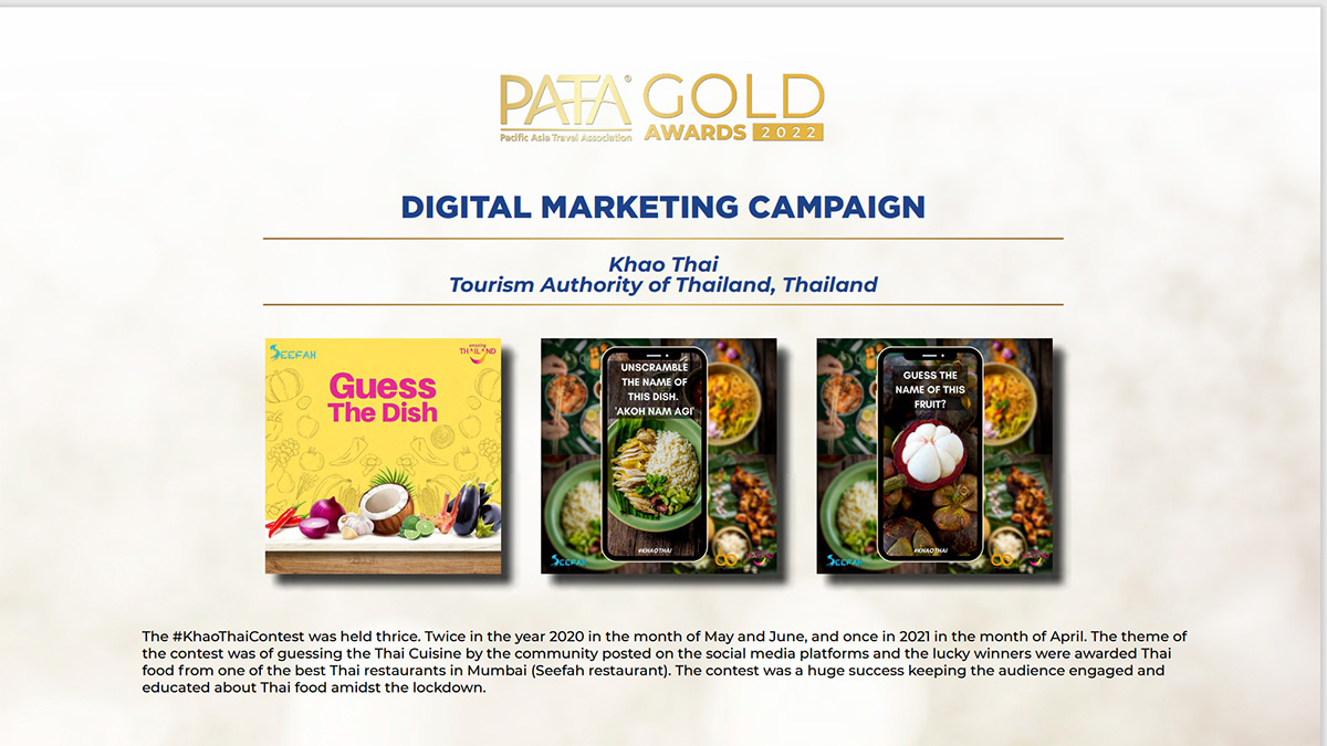 Thailand wins two PATA Gold Awards 2022