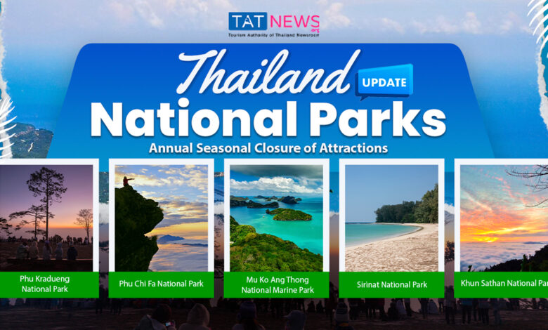 Annual seasonal closure of attractions of Thailand’s national park system