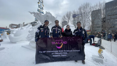 Thailand’s “Naga Fireballs” wins 1st runner-up in International Snow Sculpture Contest in Sapporo