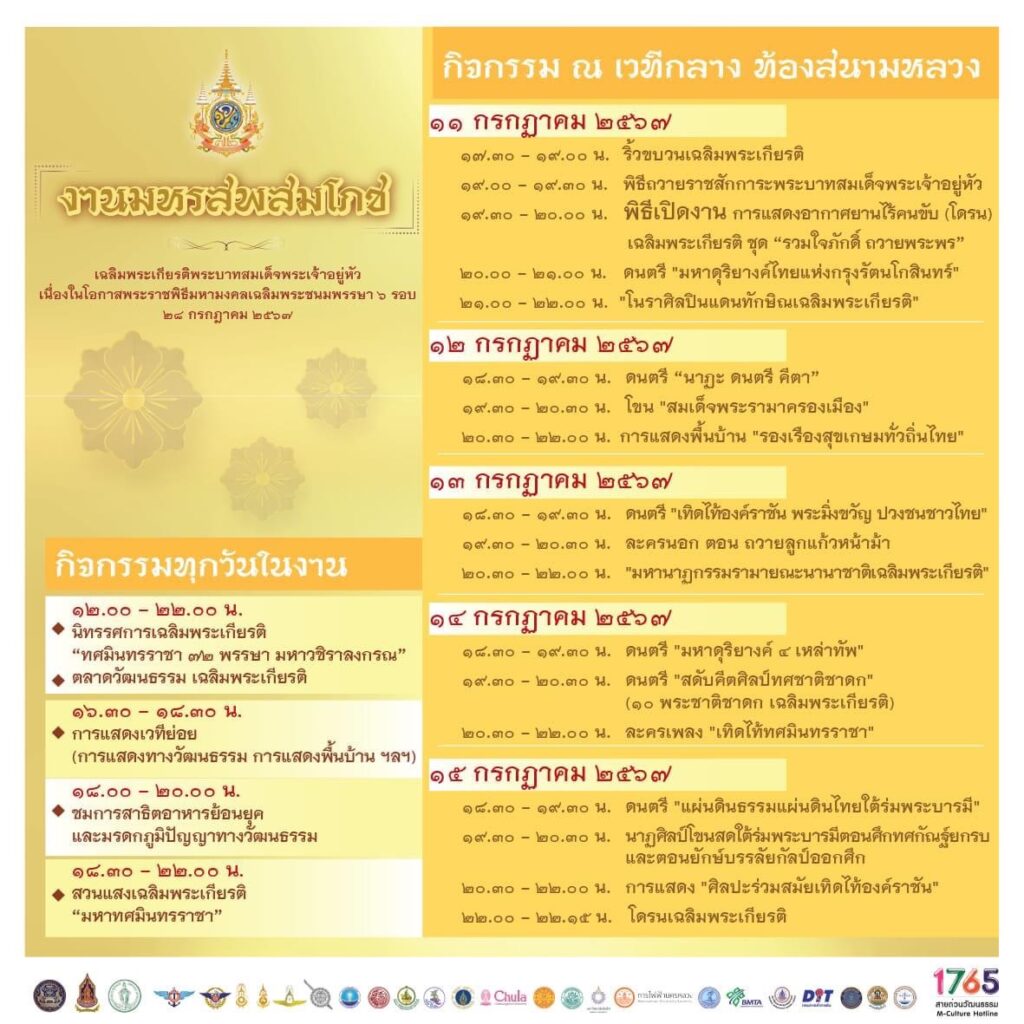 Festival in Honour of HM The King’s 72nd Birthday Anniversary