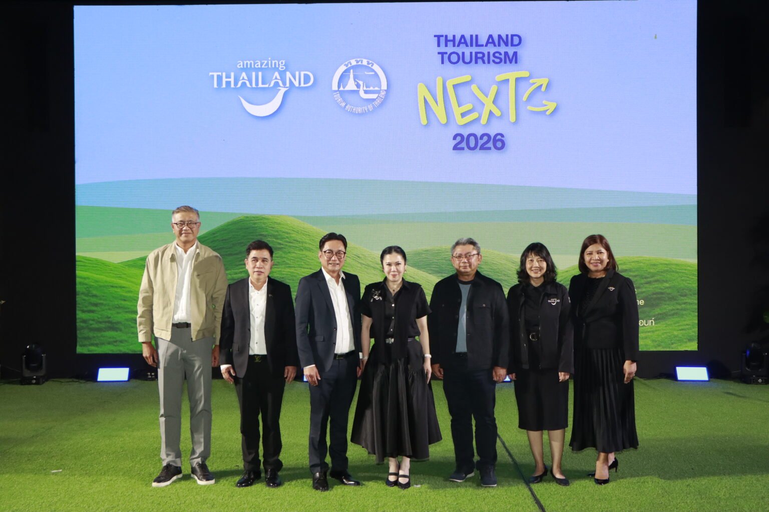 Thailand Tourism Authority executives at the Thailand Tourism Next 2026 strategy launch, presenting a value-led and sustainable tourism vision.